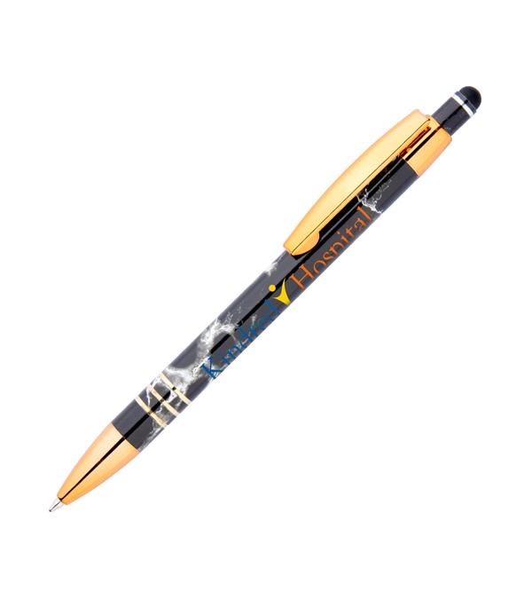 Cambria Marble Stylus Copper Pen - Full Color Imprint