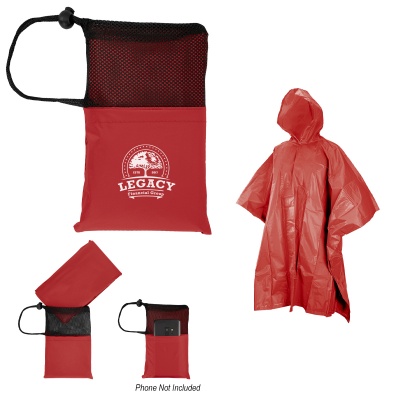PEVA Poncho With Drawstring Pouch