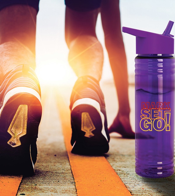 24 oz. Slim Fit Water Bottles with Flip Straw Lid