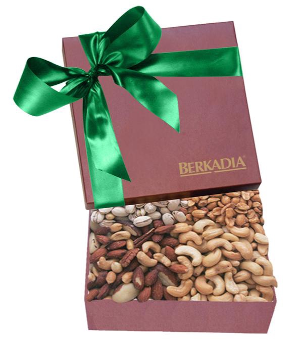 The Chairman Burgundy Gift Box - Cashews, Pistachios, Peanuts and Mixed Nuts