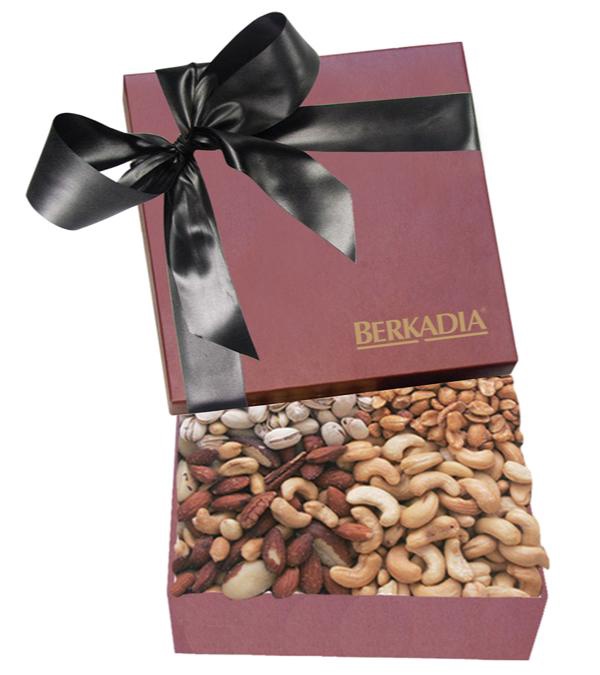 The Chairman Burgundy Gift Box - Cashews, Pistachios, Peanuts and Mixed Nuts