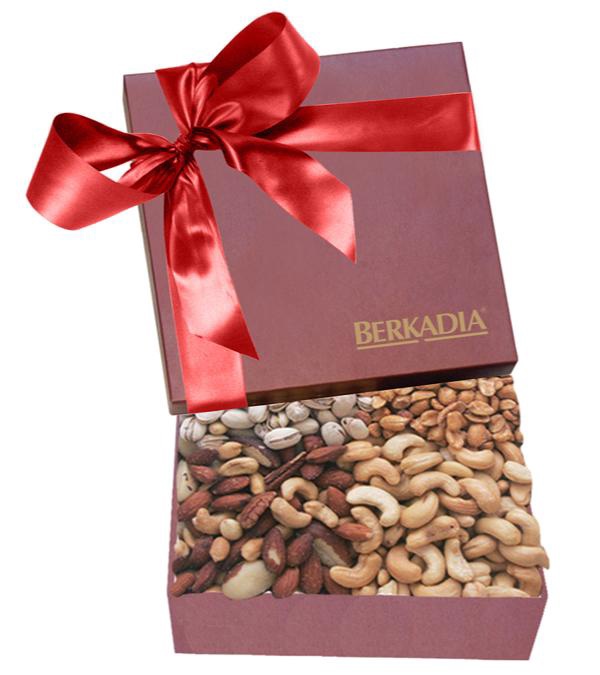 The Chairman Burgundy Gift Box - Cashews, Pistachios, Peanuts and Mixed Nuts