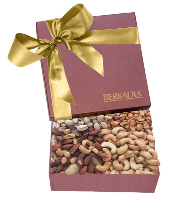 The Chairman Burgundy Gift Box - Cashews, Pistachios, Peanuts and Mixed Nuts