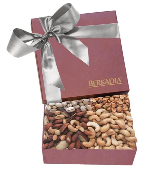 The Chairman Burgundy Gift Box - Cashews, Pistachios, Peanuts and Mixed Nuts