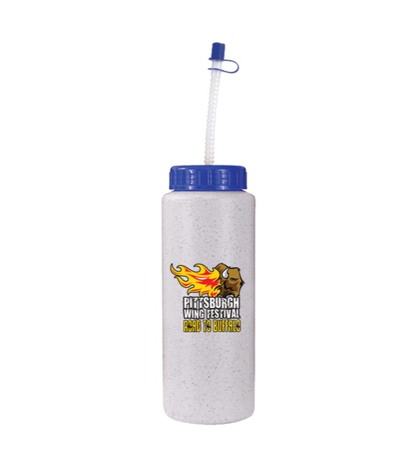 32 oz. Sports Bottle with Flexible Straw - Full Color Imprint