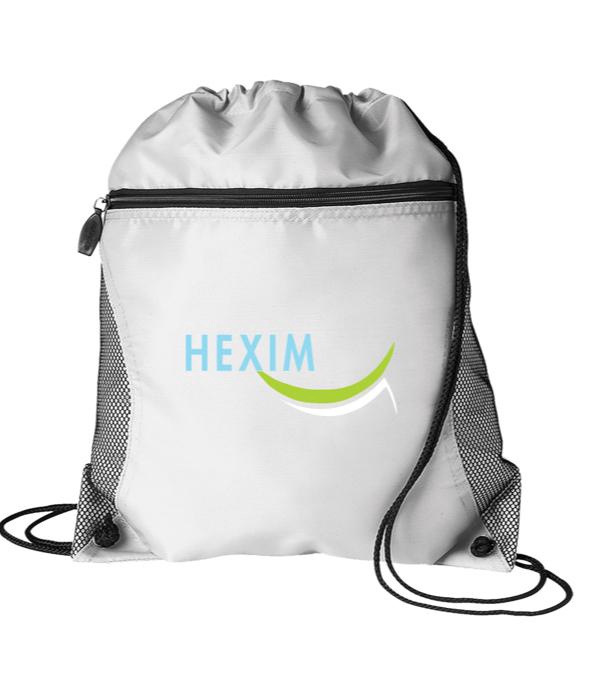 Mesh Pocket Drawstring Bag - Full Color Imprint