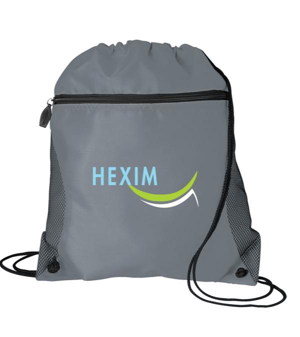 Mesh Pocket Drawstring Bag - Full Color Imprint