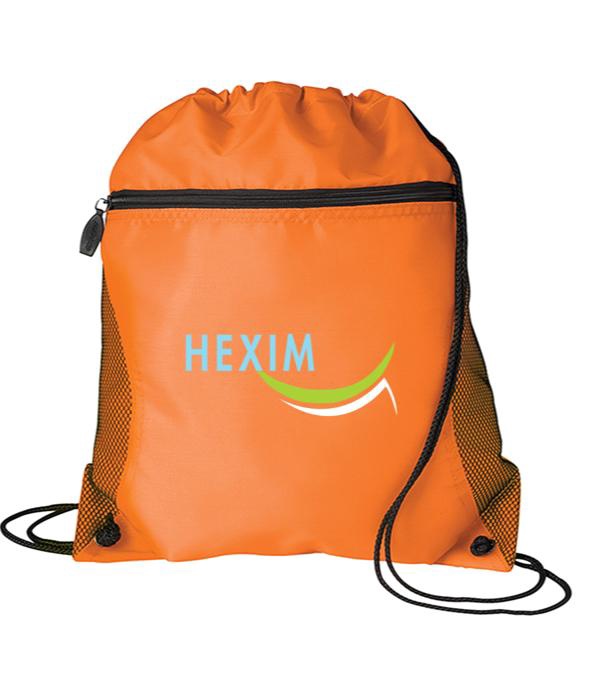 Mesh Pocket Drawstring Bag - Full Color Imprint