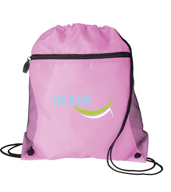 Mesh Pocket Drawstring Bag - Full Color Imprint