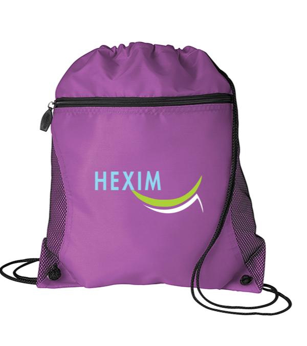 Mesh Pocket Drawstring Bag - Full Color Imprint