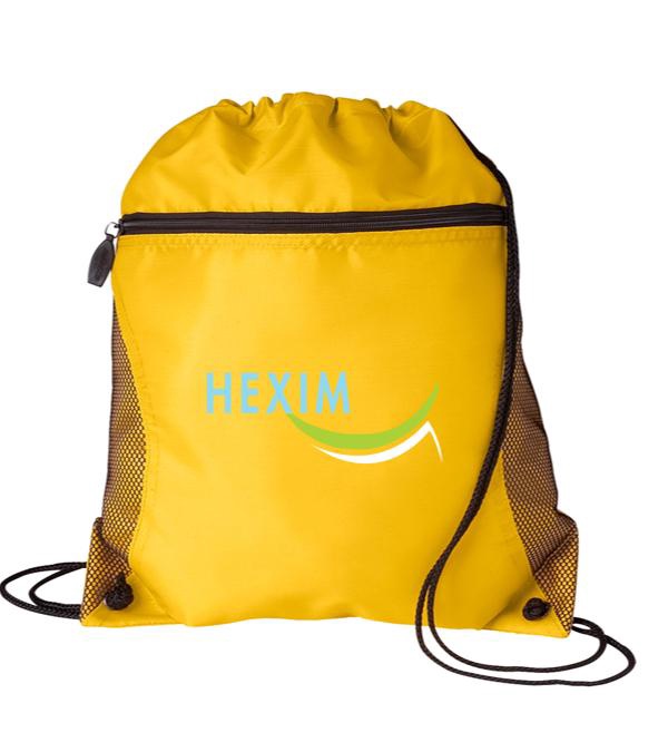 Mesh Pocket Drawstring Bag - Full Color Imprint