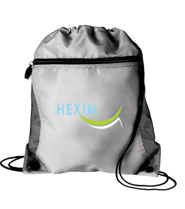 Mesh Pocket Drawstring Bag - Full Color Imprint