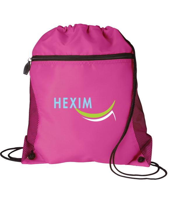 Mesh Pocket Drawstring Bag - Full Color Imprint