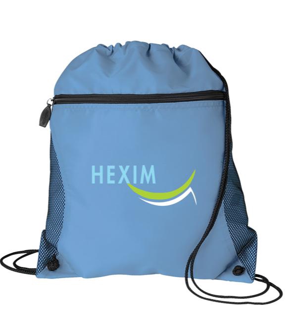 Mesh Pocket Drawstring Bag - Full Color Imprint