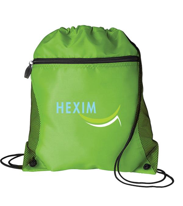 Mesh Pocket Drawstring Bag - Full Color Imprint