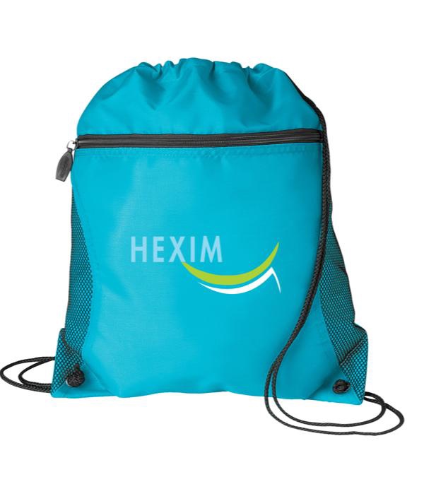 Mesh Pocket Drawstring Bag - Full Color Imprint