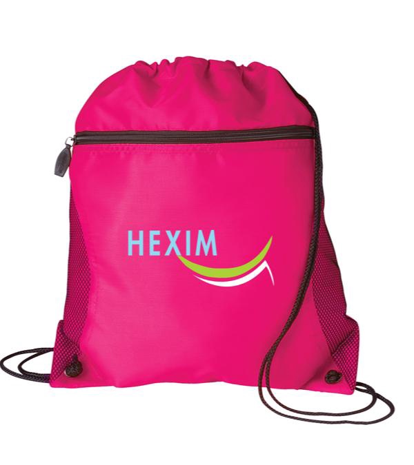 Mesh Pocket Drawstring Bag - Full Color Imprint
