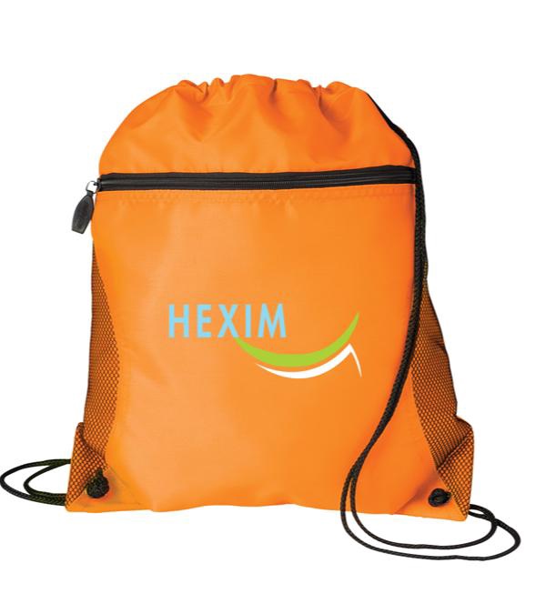 Mesh Pocket Drawstring Bag - Full Color Imprint