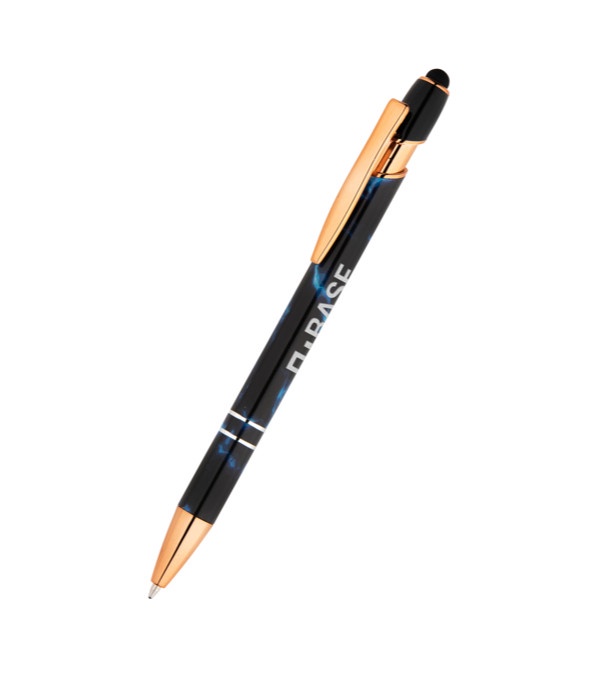Palazzo Black Marble Stylus Copper Pen