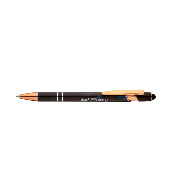 Palazzo Black Marble Stylus Copper Pen