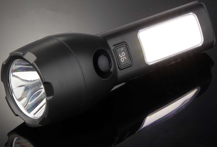 Solar Powered Rechargeable 130 Lumen COB Flashlight