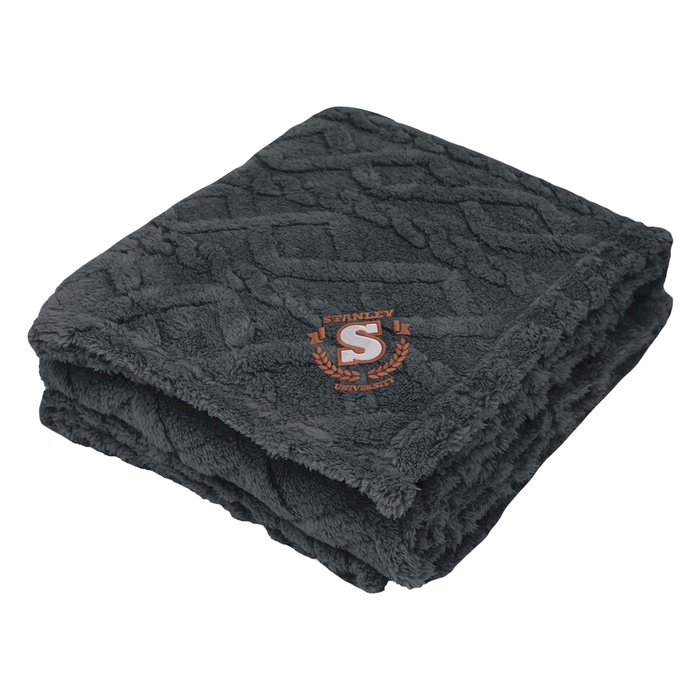 Happy Holidays Alpine rPET Sherpa Blanket