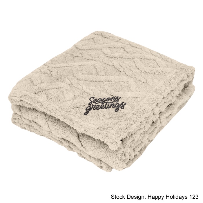 Happy Holidays Alpine rPET Sherpa Blanket