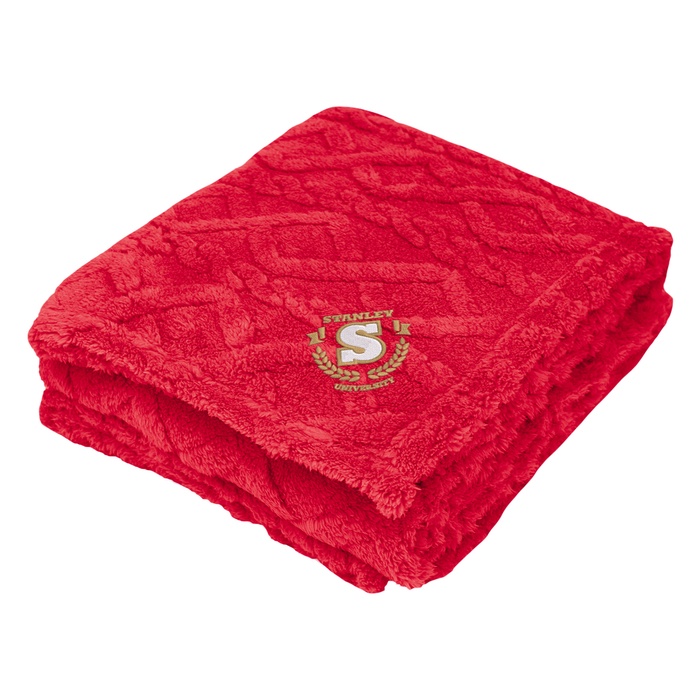 Happy Holidays Alpine rPET Sherpa Blanket