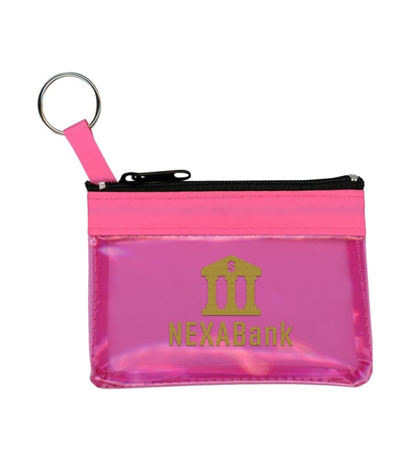 The Rainbow Translucent/ Crystal Clear Zip Pouches w/ Key Ring