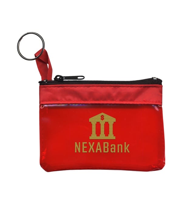 The Rainbow Translucent/ Crystal Clear Zip Pouches w/ Key Ring