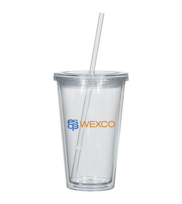 16 oz. Newport Acrylic Tumbler With Colored Straw