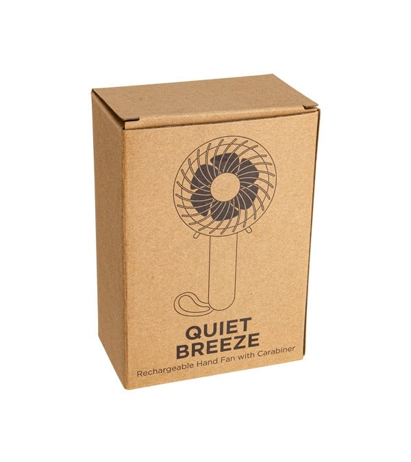 Quiet Breeze Rechargeable Hand Fan with Carabiner