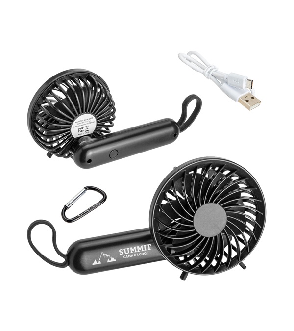 Quiet Breeze Rechargeable Hand Fan with Carabiner