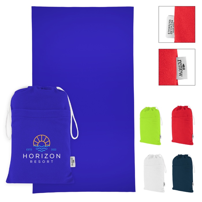 Sand-Free rPET Beach Towel With Pouch