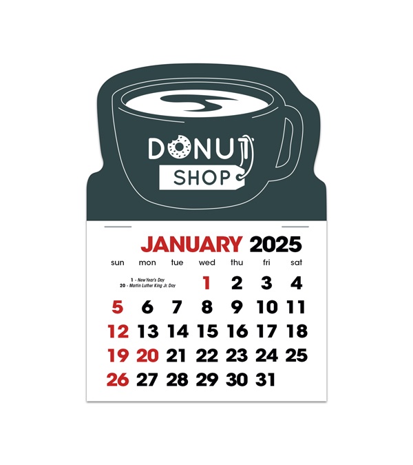 2-Color Stick Up Grid, English (14-Month) Coffee Cup Shape