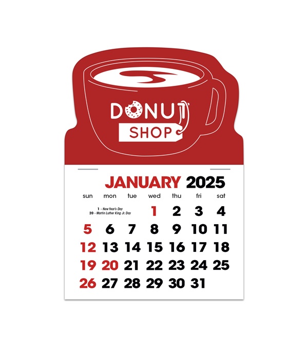 2-Color Stick Up Grid, English (14-Month) Coffee Cup Shape