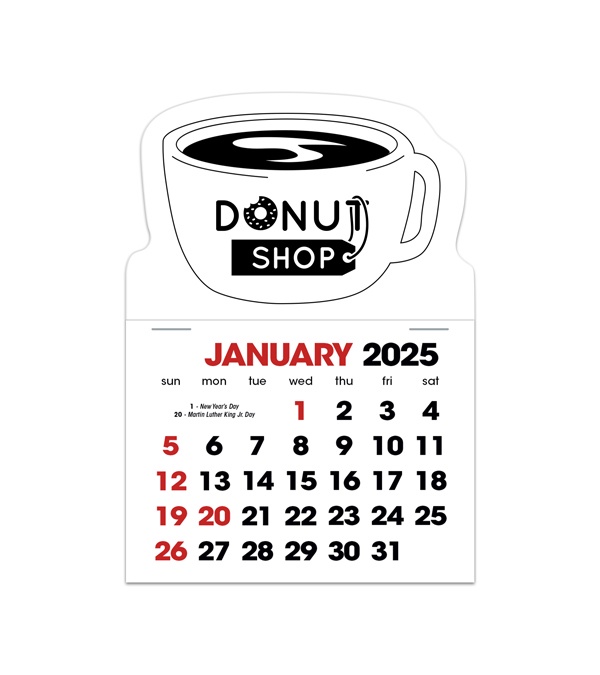 2-Color Stick Up Grid, English (14-Month) Coffee Cup Shape
