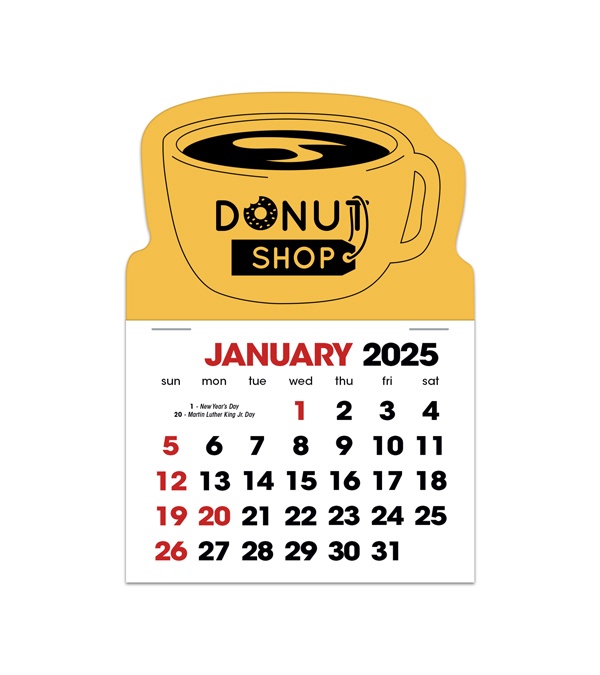 2-Color Stick Up Grid, English (14-Month) Coffee Cup Shape