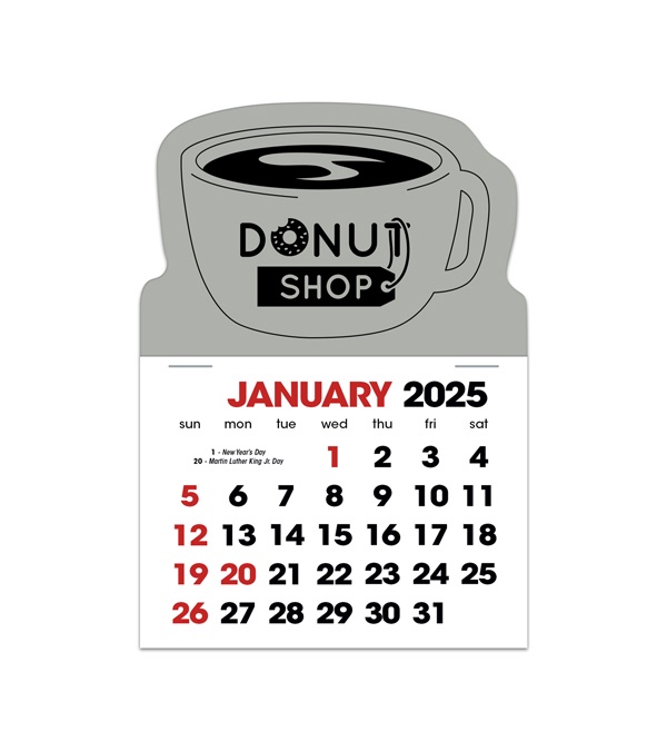 2-Color Stick Up Grid, English (14-Month) Coffee Cup Shape