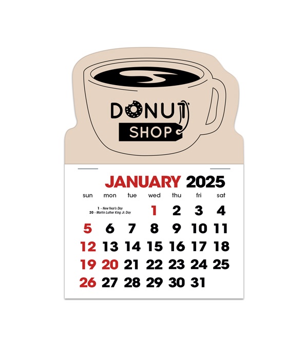 2-Color Stick Up Grid, English (14-Month) Coffee Cup Shape