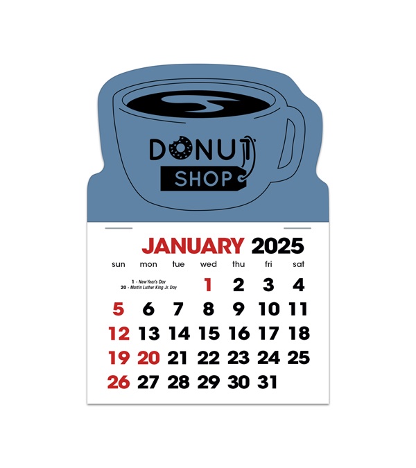 2-Color Stick Up Grid, English (14-Month) Coffee Cup Shape