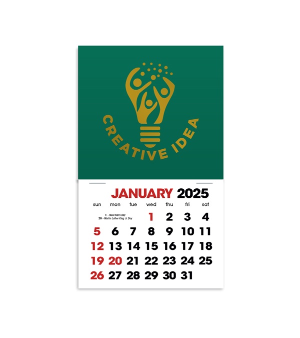 2-Color Stick Up Grid, English (14-Month) Square Shape