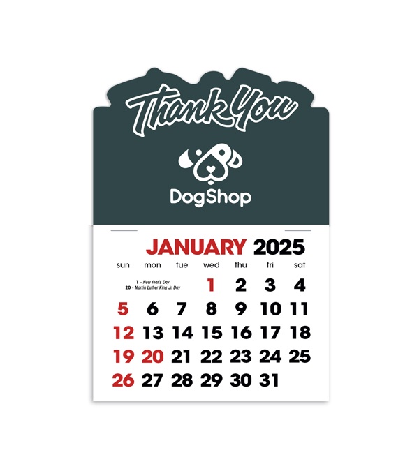 2-Color Stick Up Grid, English (14-Month) Thank You Shape