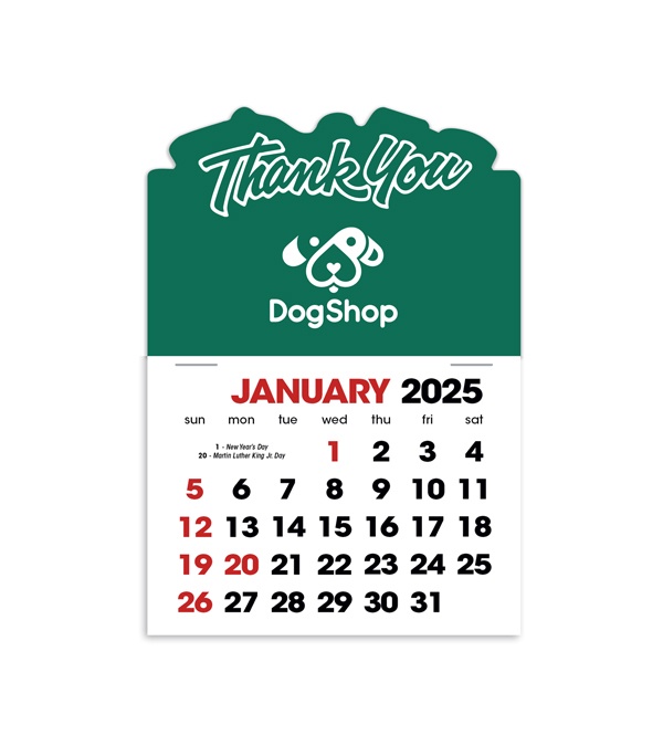 2-Color Stick Up Grid, English (14-Month) Thank You Shape