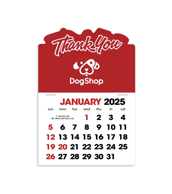 2-Color Stick Up Grid, English (14-Month) Thank You Shape