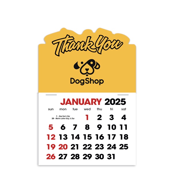 2-Color Stick Up Grid, English (14-Month) Thank You Shape