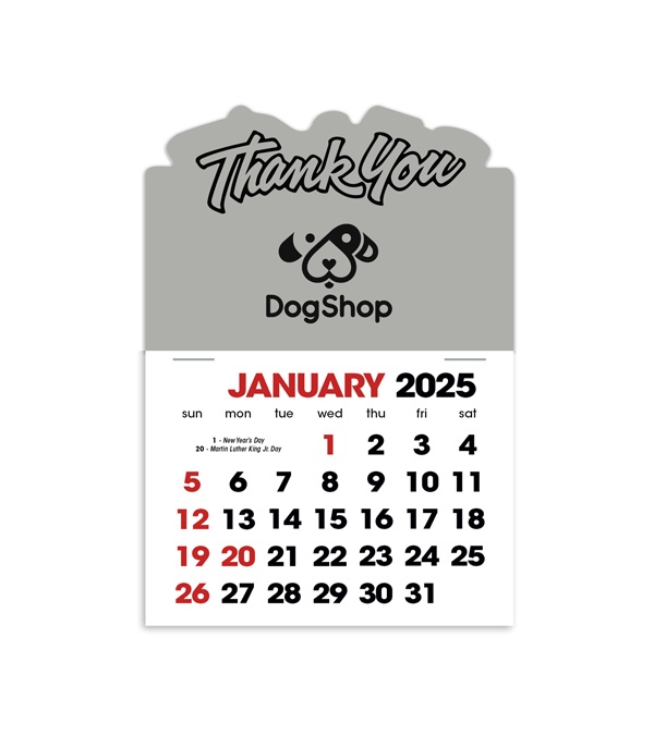 2-Color Stick Up Grid, English (14-Month) Thank You Shape