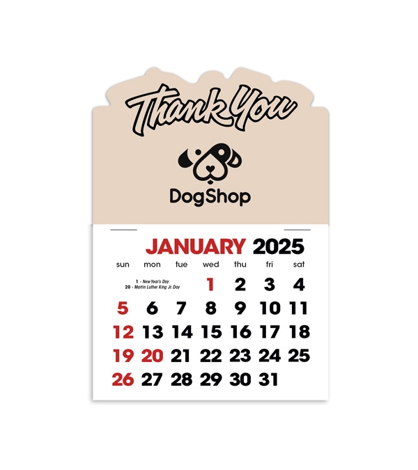 2-Color Stick Up Grid, English (14-Month) Thank You Shape