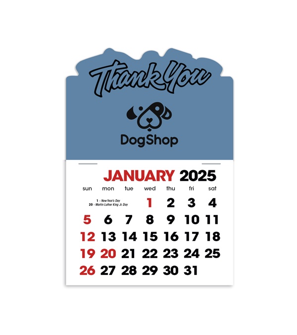 2-Color Stick Up Grid, English (14-Month) Thank You Shape