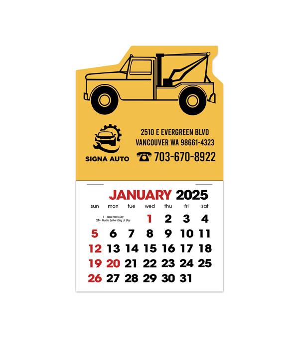 2-Color Stick Up Grid, English (14-Month) Wrecker Shape